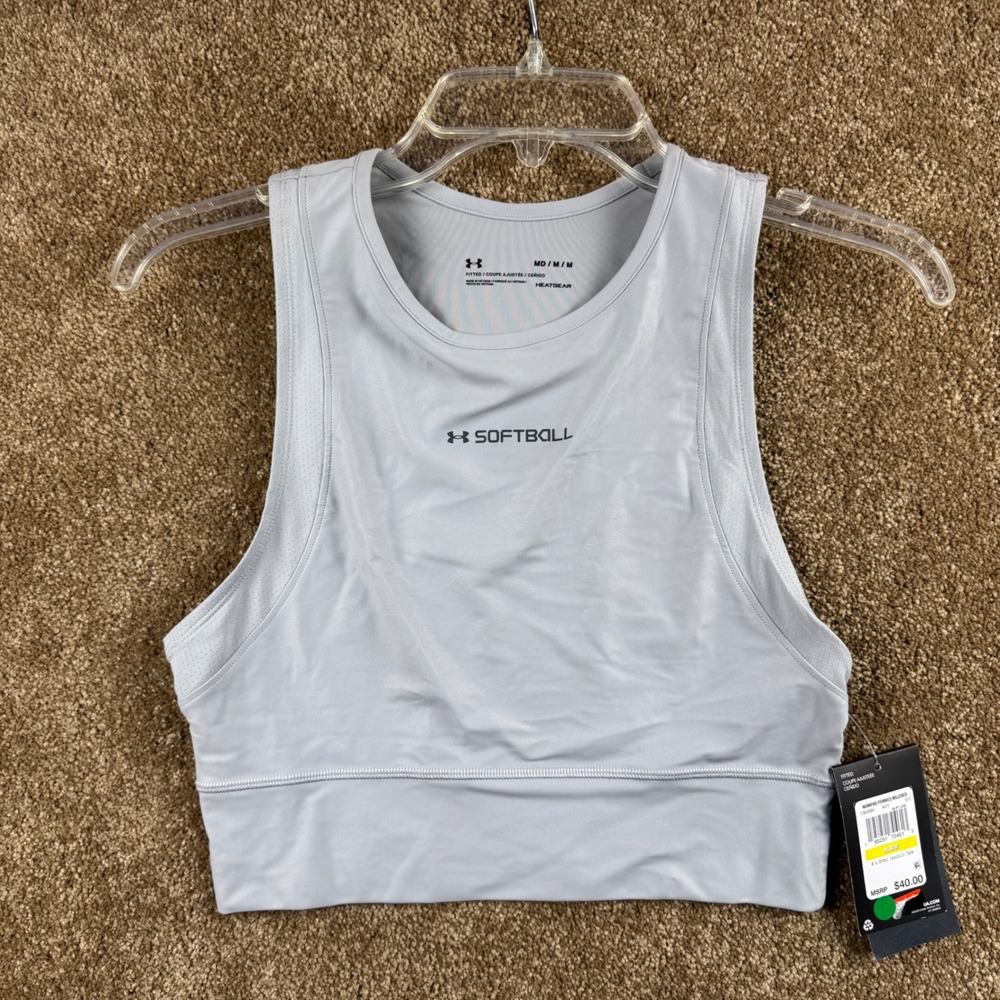 Under Armour Womens Iso-Chill Softball Tank Top Gray 1364094-011 Medium NWT